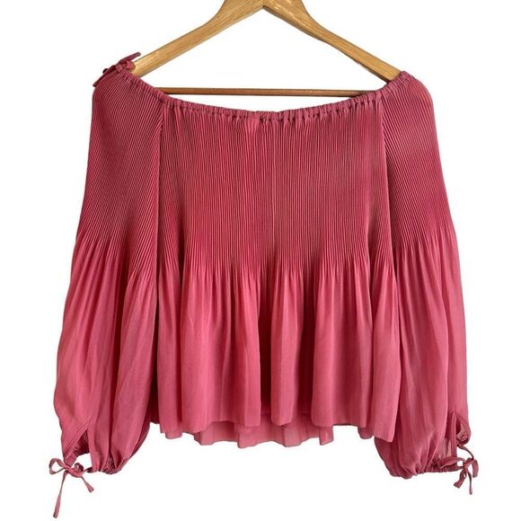 Aritzia Wilfred Talence Off-the-Shoulder Pink Blouse Size Small - Picture 2 of 8
